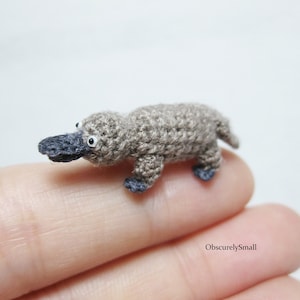 Tiny Crochet Platypus - Miniature Amigurumi Platypus - Made to Order