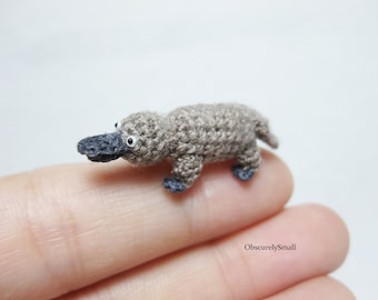 Tiny Crochet Platypus - Miniature Amigurumi Platypus - Made to Order