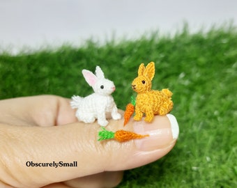 Tiny Crochet Bunny: Miniature Amigurumi Rabbit with Carrot
