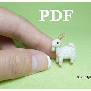 Patrón de cabra en miniatura a crochet: Amigurumi (Descarga instantánea en PDF)