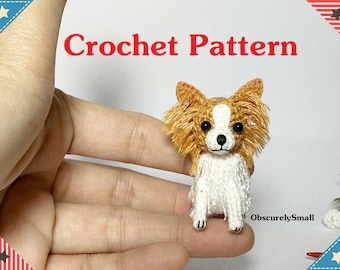 Crochet Miniature Papillon Dog Pattern, Amigurumi Doll (PDF Pattern)