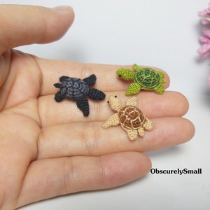 Micro Crochet Turtle - Amigurumi Turtle - Made to Order