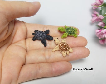 Micro Crochet Turtle - Amigurumi Turtle - Made to Order