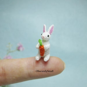 Tiny Miniature Crochet Rabbit - Amigurumi Rabbit - Made to Order