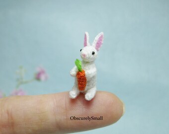 Tiny Miniature Crochet Rabbit - Amigurumi Rabbit - Made to Order