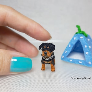 Miniature Rottweiler - Tiny Crochet Dog -  Tiny Crochet Dog Stuffed Animals
