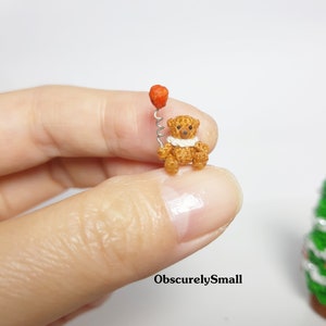 Micro crochet bear Tiny Bear Amigurumi Animals Dolls House Toys image 6