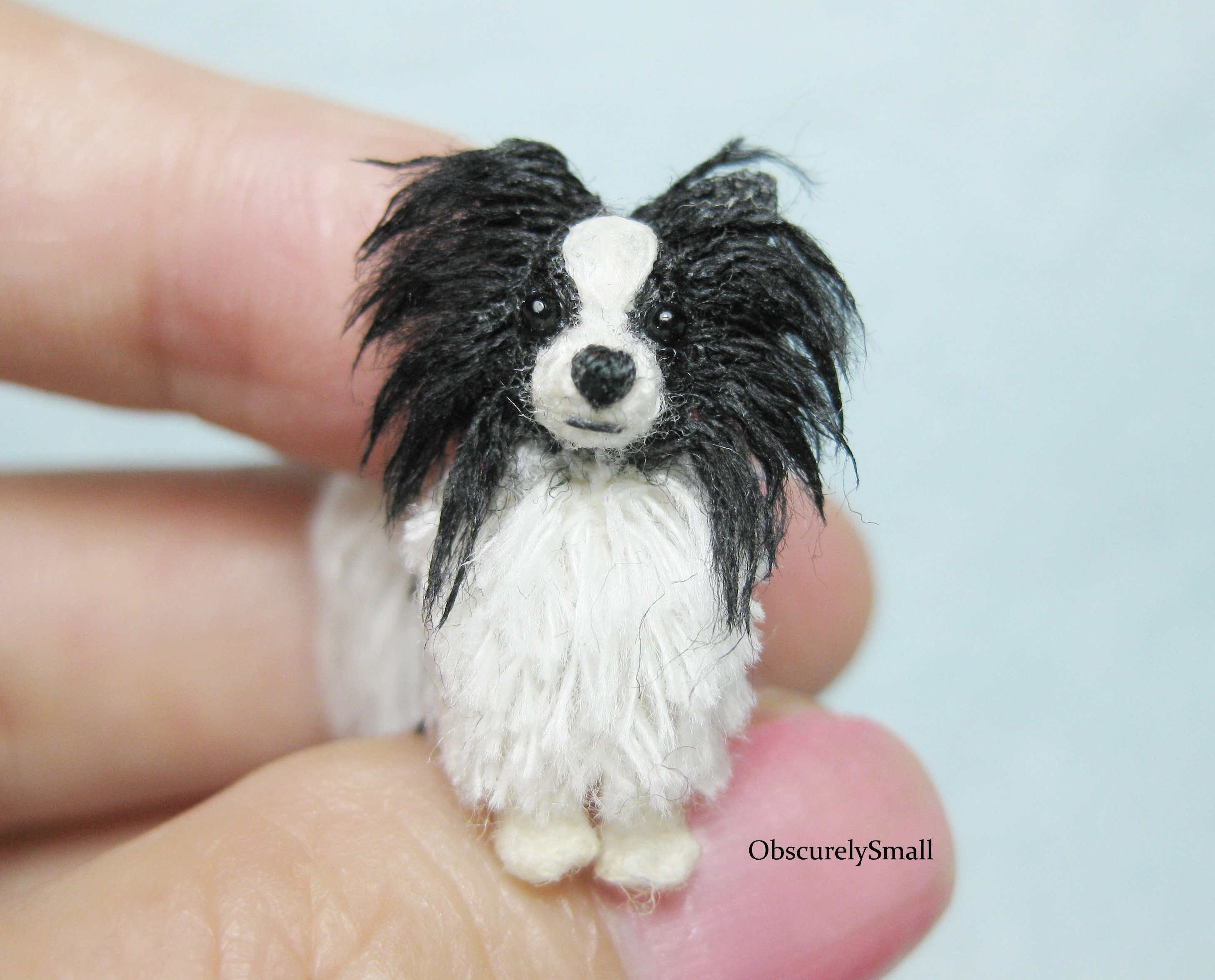 小さなかぎ針編みのパピヨン - 編みぐるみ犬 - オーダーメイド - Etsy 日本