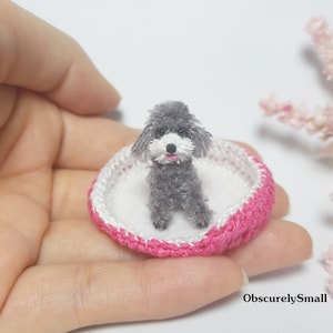 Miniature Poodle - Tiny Silver Beige Poodle -  Crochet dog - Crochet Poodle