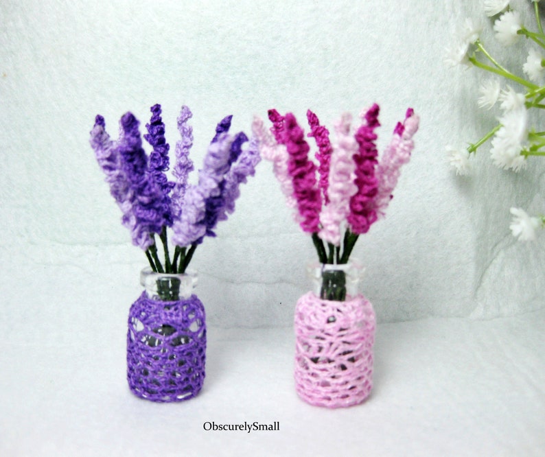 Tiny Crochet Lavender Flower Pot Amigurumi Flower Made to Order image 5