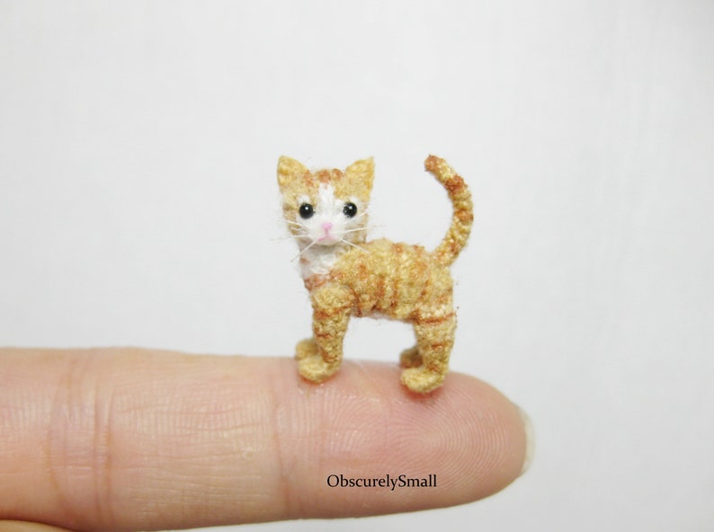 Tiny Crochet Ocicat Amigurumi Cat Op bestelling gemaakt Oranje