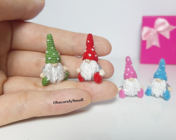 Tiny Christmas Gnome: Amigurumi Crochet Dollhouse Miniature