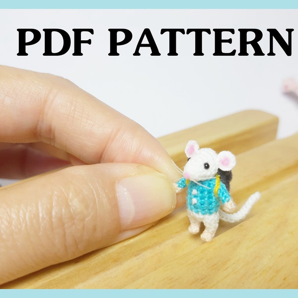Tiny Crochet Mouse with a Backpack Pattern - Amigurumi Pattern - PDF Files Instant Download