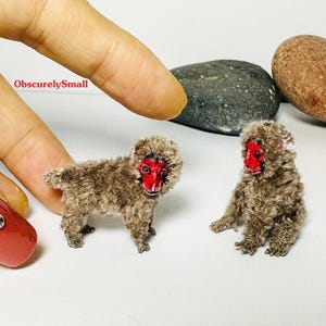 Crochet Japanese Macaque: Tiny Snow Monkey Figurine