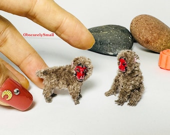 Crochet Japanese Macaque: Tiny Snow Monkey Figurine
