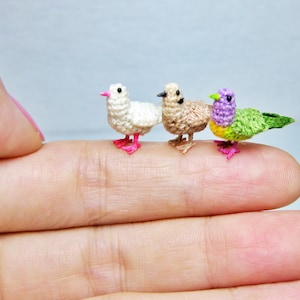 Miniature Crochet Dove: Tiny Amigurumi Pigeon, Bird Figurine