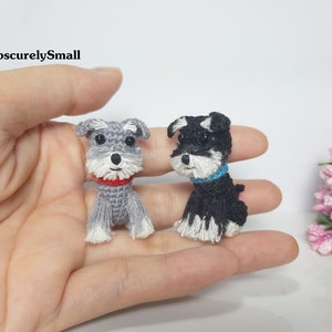 Miniature Crochet Schnauzer - Amigurumi Dog - Mini Stuffed Dog - Made to Order