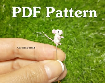 Mini Crochet White Mouse Pattern - Amigurumi Pattern - PDF Files Instant Download