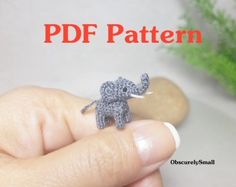 Tiny Crochet Elephant Pattern - Amigurumi Pattern - PDF Files Instant Download