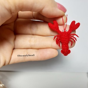 Lobster -  Crochet Lobsters - Miniature Lobsters - Tiny Crochet Micro Amigurumi Stuffed Animal - Made to Order