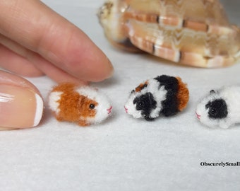 Miniatura de porquinho-da-índia de crochê: Amigurumi colecionável