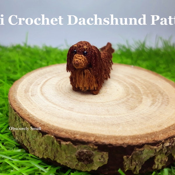 Miniatura de Dachshund de Crochê - Molde de Cachorro Amigurumi - Arquivos PDF para Download Imediato