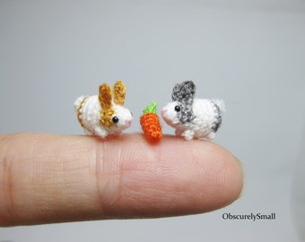 Miniature Crochet Rabbit - Amigurumi Rabbit - Made to Order