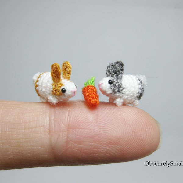 Miniature Crochet Rabbit - Amigurumi Rabbit - Made to Order