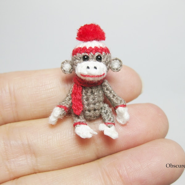 Macaco de crochê com gorro - Macaco Amigurumi - Feito sob encomenda