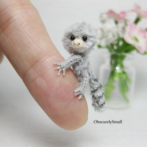 Extreme Tiny Crochet Marmoset Monkey - Amigurumi Monkey - Made to Order