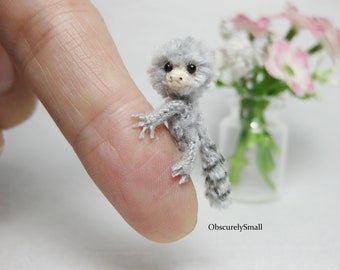 Mono tití de crochet extremadamente pequeño - Mono amigurumi - Hecho a pedido