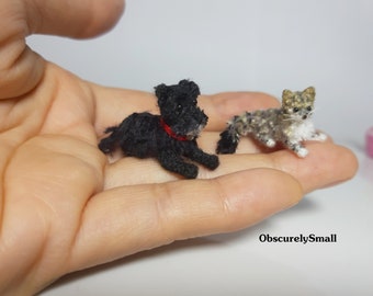 Miniature Cat - crochet dog- Amigurumi Tiny Cat - Micro Crochet dog - Amigurumi Stuffed Animal - Made to Order