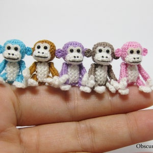 Happy Monkey - Miniature Crochet Monkey - Made to Order