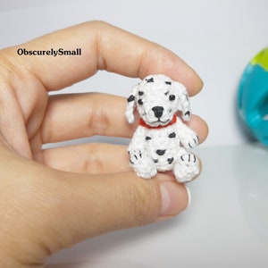 Tiny Crochet Dalmatian Puppy - Handmade Cotton Miniature