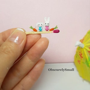 Miniature Crochet Rabbit Amigurumi With Carrot - Amigurumi Bunny - Made To Order