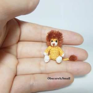 1 inch lion - Tiny Crochet Lion - Miniature Lion - Tiny Lion Crochet - Amigurumi Animal - Made to Order