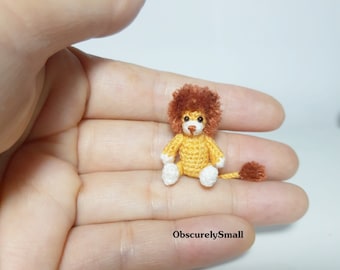 1 inch lion - Tiny Crochet Lion - Miniature Lion - Tiny Lion Crochet - Amigurumi Animal - Made to Order