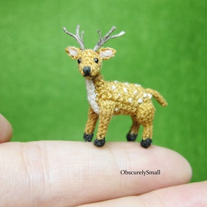 Tiny Crochet Deer - Micro fallow Deer Crochet - Amigurumi Tiny Animals - Made to Order
