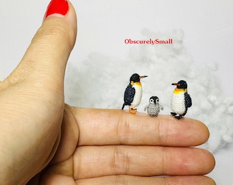Tiny Crochet Penguin Family - Amigurumi Penguin - Made to Order