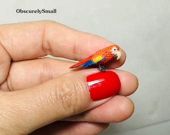 Tiny Crochet Bird: Miniature Amigurumi Parrot Figurine