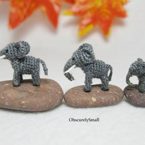 Miniature Tiny Crochet Elephants - Amigurumi Elephant - Made to Order