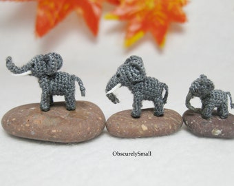 Miniature Tiny Crochet Elephants - Amigurumi Elephant - Made to Order
