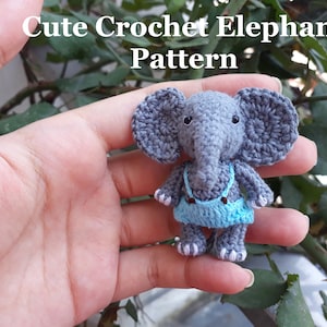 Cute Crochet Elephant Pattern - Amigurumi Elephant PDF Files Instant Download
