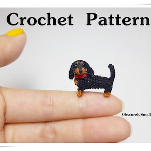 Tiny Crochet Dachshund Pattern - Amigurumi Dachshund  Pattern - PDF Files Instant Download