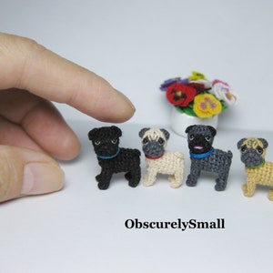 Tiny Adorable Crochet Pugs - Amigurumi Dog - Made to Order