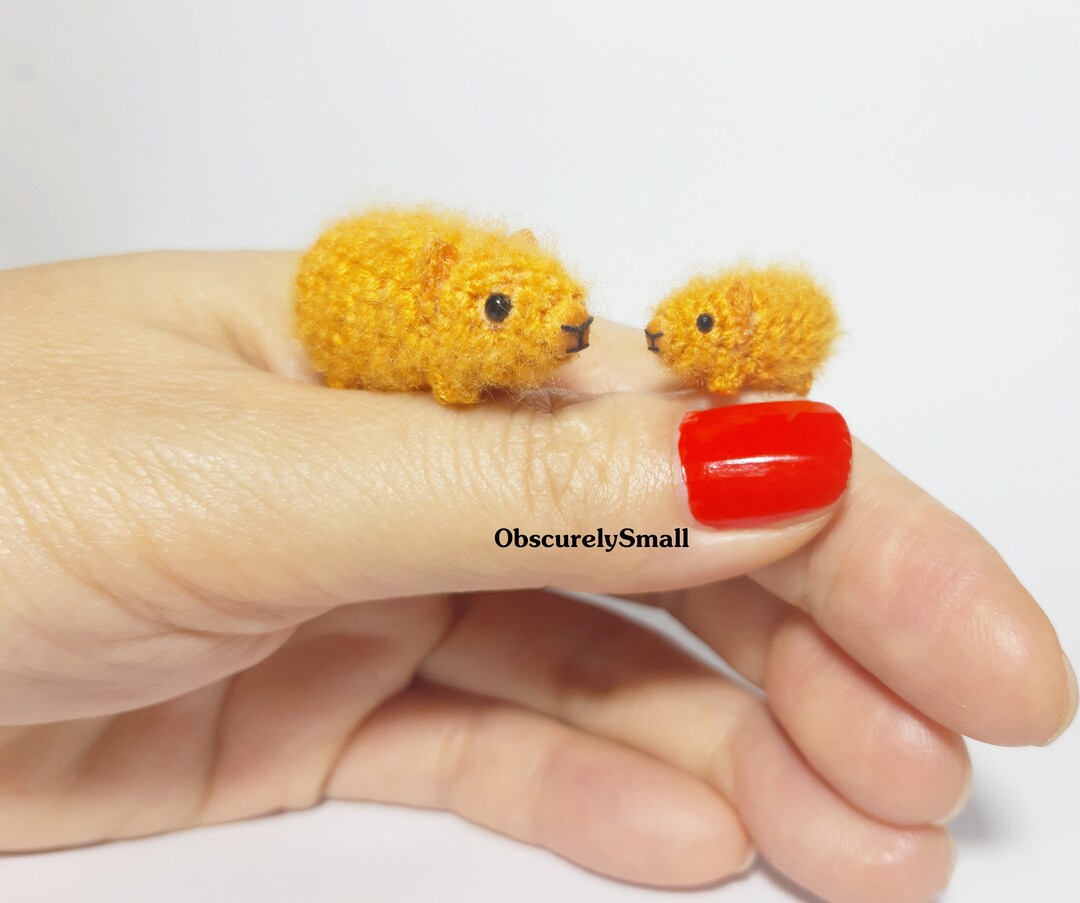 ミニチュアかぎ針編みモルモットセット：小さな編みぐるみコレクション
