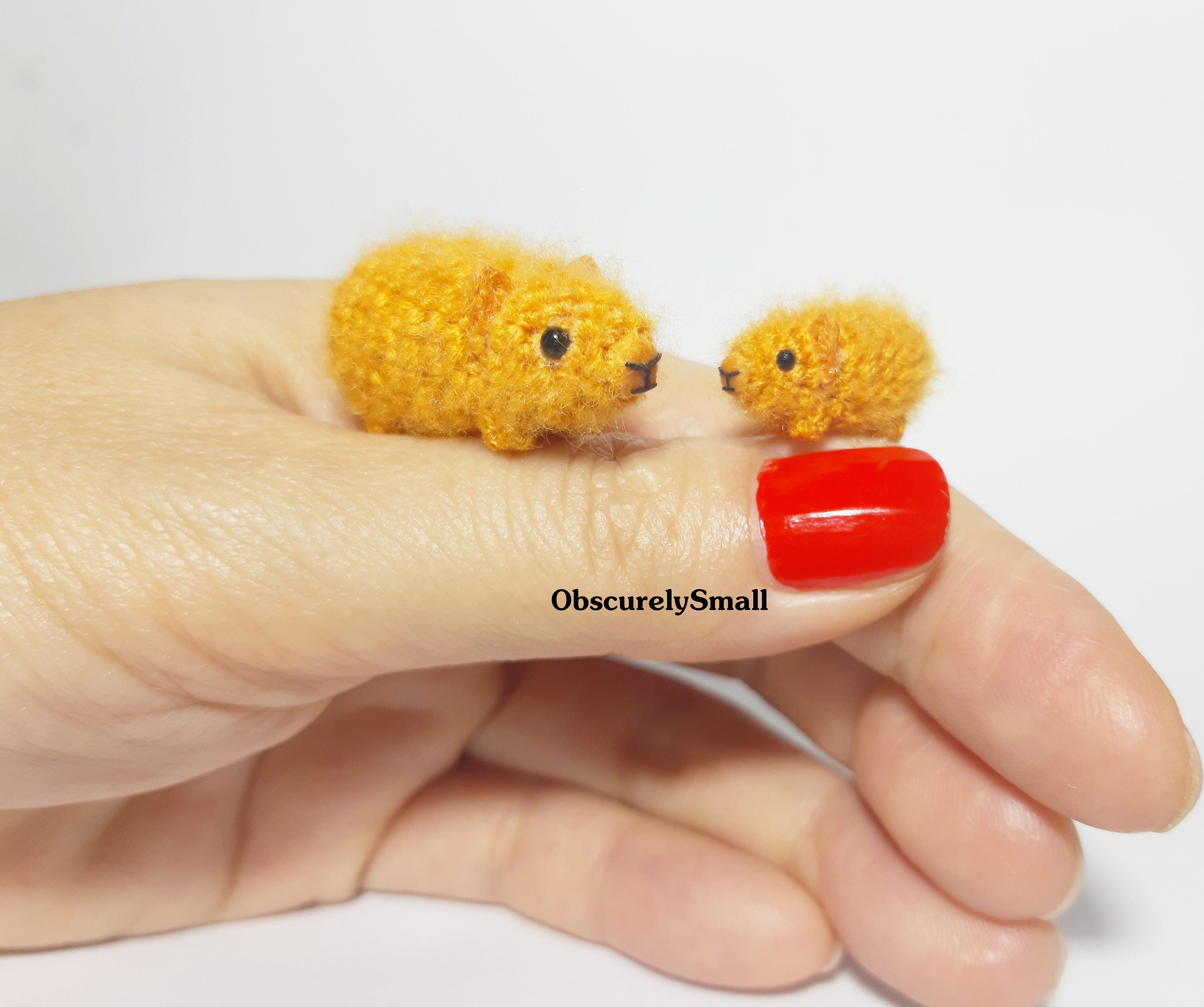 ミニチュアかぎ針編みモルモットセット：小さな編みぐるみコレクション