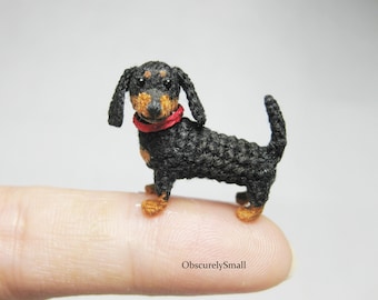 Miniature Crochet Dachshund Dog - Amigurumi Dachshund - Made to Order