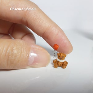 Micro crochet bear Tiny Bear Amigurumi Animals Dolls House Toys image 8