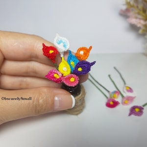 Tiny Crochet Calla Lily Flower - Amigurumi Flower - Made to Order